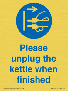 Please unplug the kettle when finished